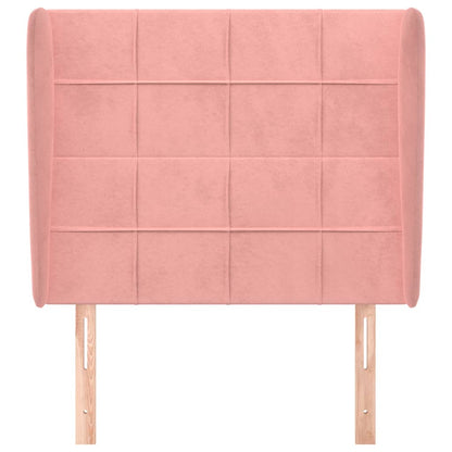 Hoofdbord met randen 83x23x118/128 cm fluweel roze 83 x 23 x 118/128 cm Roze