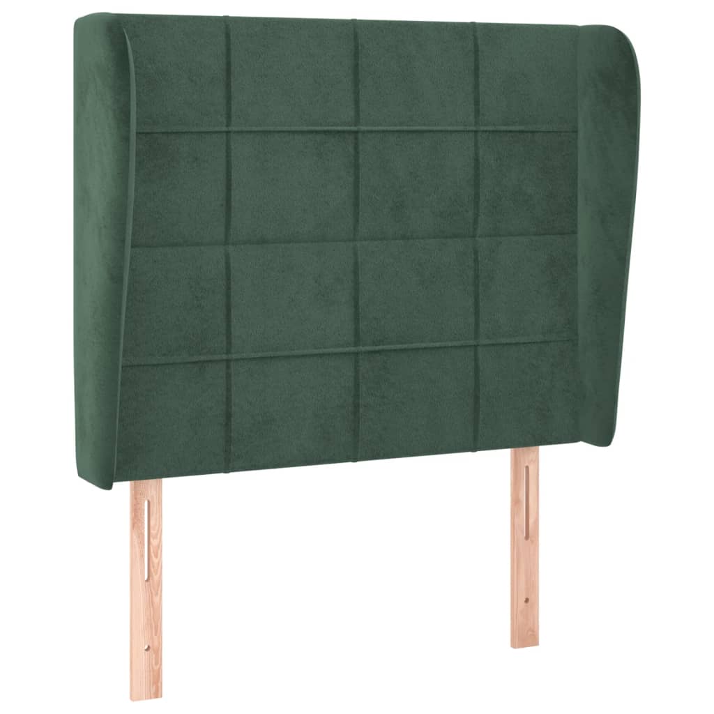 Hoofdbord met randen 93x23x118/128 cm fluweel donkergroen 93 x 23 x 118/128 cm Donkergroen