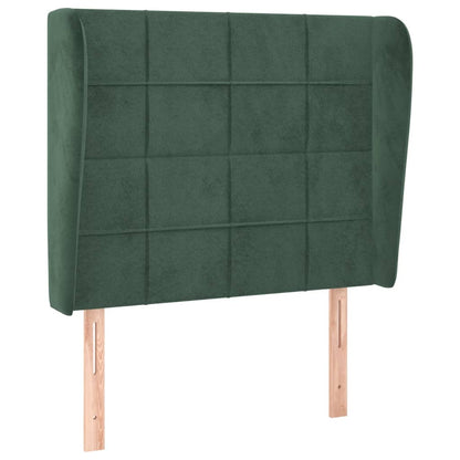 Hoofdbord met randen 93x23x118/128 cm fluweel donkergroen 93 x 23 x 118/128 cm Donkergroen