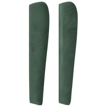 Hoofdbord met randen 93x23x118/128 cm fluweel donkergroen 93 x 23 x 118/128 cm Donkergroen