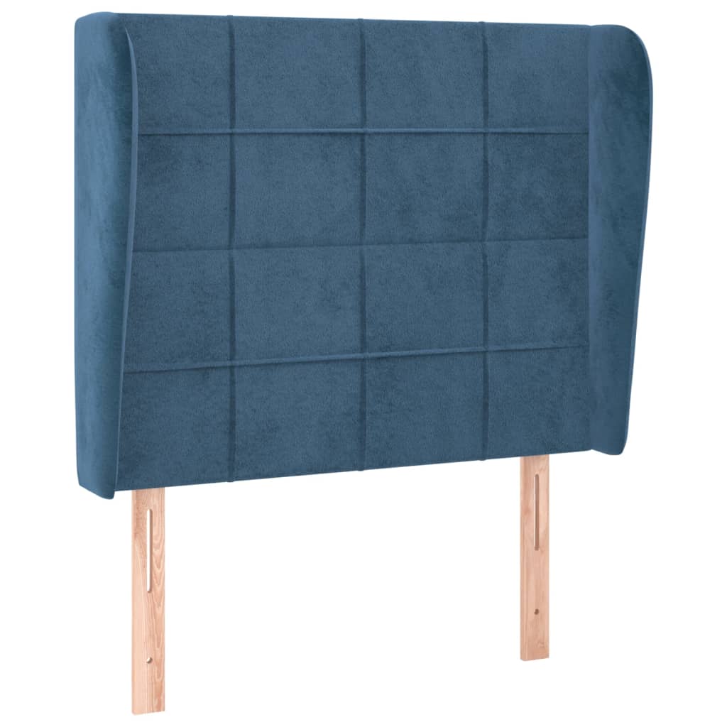 Hoofdbord Met Randen Fluweel 1 93 x 23 x 118/128 cm Donkerblauw