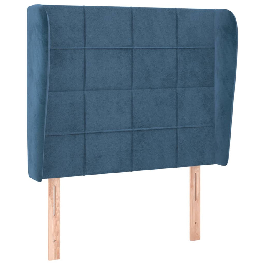 Hoofdbord Met Randen Fluweel 1 93 x 23 x 118/128 cm Donkerblauw