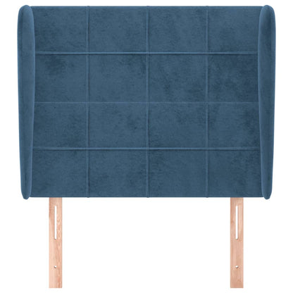 Hoofdbord Met Randen Fluweel 1 93 x 23 x 118/128 cm Donkerblauw