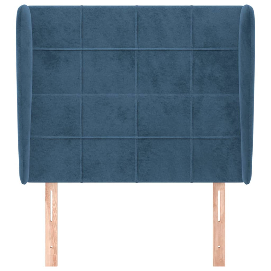 Hoofdbord Met Randen Fluweel 1 93 x 23 x 118/128 cm Donkerblauw