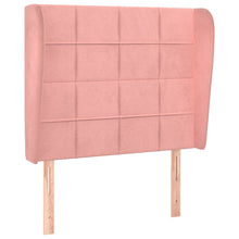 Hoofdbord met randen 93x23x118/128 cm fluweel roze 93 x 23 x 118/128 cm Roze