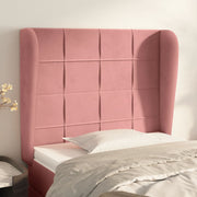 Hoofdbord fluweel roze 93x23x118/128 cm