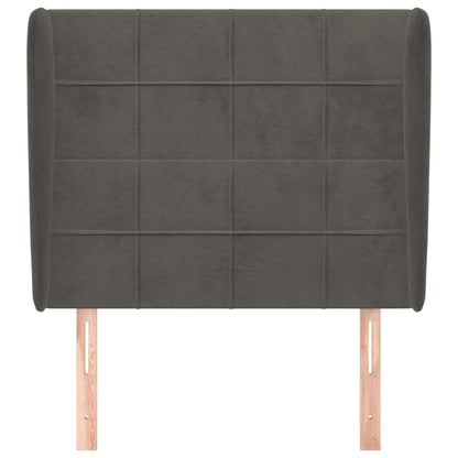 Hoofdbord met randen 103x23x118/128 cm fluweel donkergrijs 103 x 23 x 118/128 cm Donkergrijs