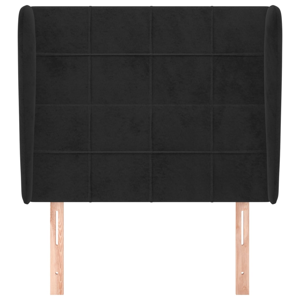 Hoofdbord Met Randen Fluweel 103 x 23 x 118/128 cm Zwart