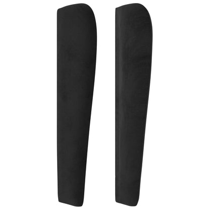 Hoofdbord Met Randen Fluweel 103 x 23 x 118/128 cm Zwart