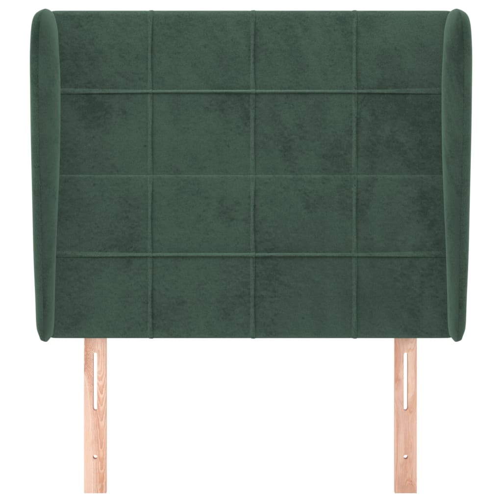 Hoofdbord met randen 103x23x118/128 cm fluweel donkergroen 103 x 23 x 118/128 cm Donkergroen