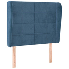 Hoofdbord met randen 103x23x118/128 cm fluweel donkerblauw 103 x 23 x 118/128 cm Donkerblauw