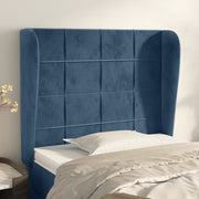 Hoofdbord 103x23x118/128 cm fluweel donkerblauw