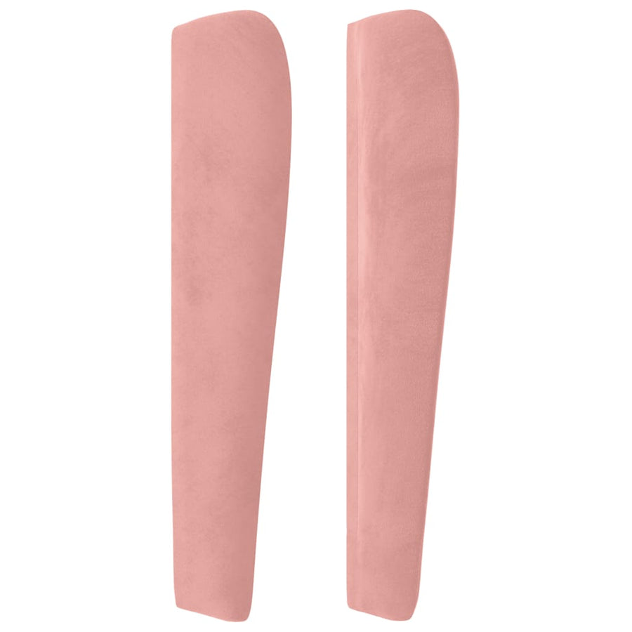 Hoofdbord met randen 103x23x118/128 cm fluweel roze 103 x 23 x 118/128 cm Roze