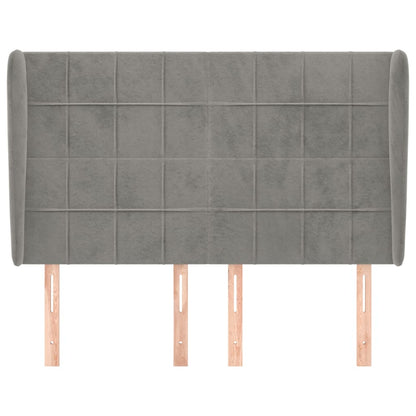 Hoofdbord Met Randen Fluweel 147 x 23 x 118/128 cm Lichtgrijs