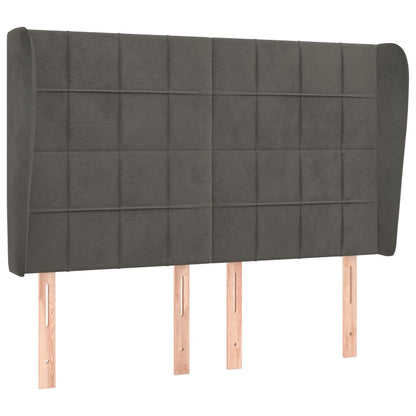 Hoofdbord met randen 147x23x118/128 cm fluweel donkergrijs 147 x 23 x 118/128 cm Donkergrijs