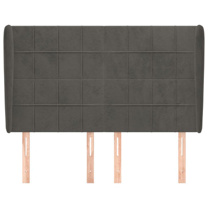 Hoofdbord met randen 147x23x118/128 cm fluweel donkergrijs 147 x 23 x 118/128 cm Donkergrijs