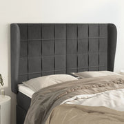 Hoofdbord 147x23x118/128 cm fluweel donkergrijs
