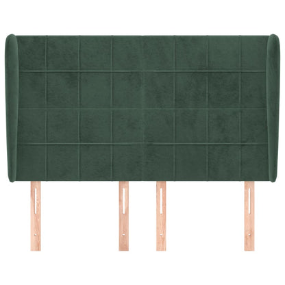 Hoofdbord met randen 147x23x118/128 cm fluweel donkergroen 147 x 23 x 118/128 cm Donkergroen