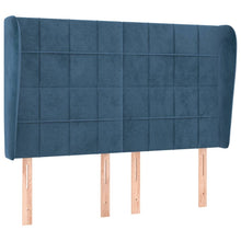 Hoofdbord met randen 147x23x118/128 cm fluweel donkerblauw 147 x 23 x 118/128 cm Donkerblauw