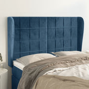Hoofdbord 147x23x118/128 cm fluweel donkerblauw