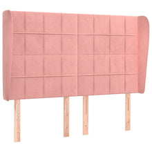 Hoofdbord met randen 147x23x118/128 cm fluweel roze 147 x 23 x 118/128 cm Roze