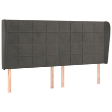Hoofdbord met randen 163x23x118/128 cm fluweel zwart 163 x 23 x 118/128 cm Zwart