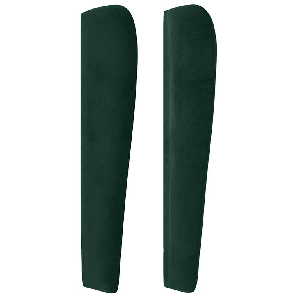 Hoofdbord met randen 183x23x118/128 cm fluweel donkergroen