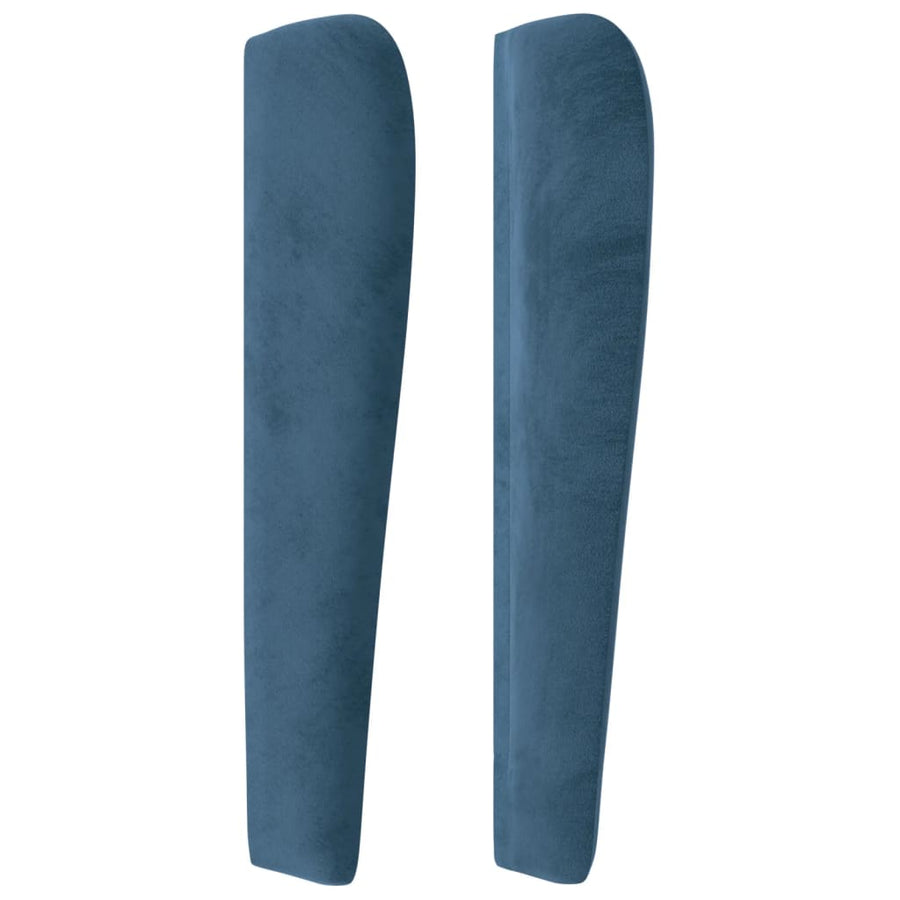 Hoofdbord Met Randen Fluweel 1 183 x 23 x 118/128 cm Donkerblauw