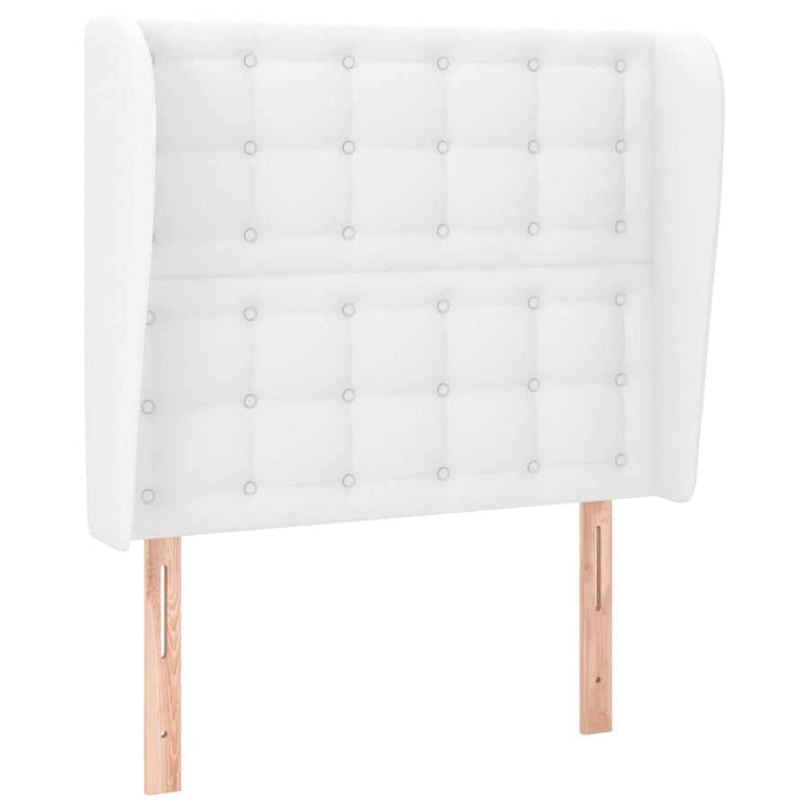 Hoofdbord Met Randen Kunstleer 83 x 23 x 118/128 cm Wit