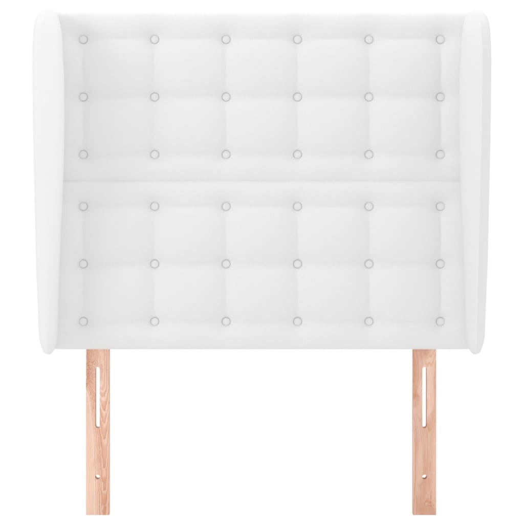 Hoofdbord Met Randen Kunstleer 83 x 23 x 118/128 cm Wit