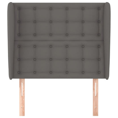Hoofdbord Met Randen Kunstleer 83 x 23 x 118/128 cm Grijs