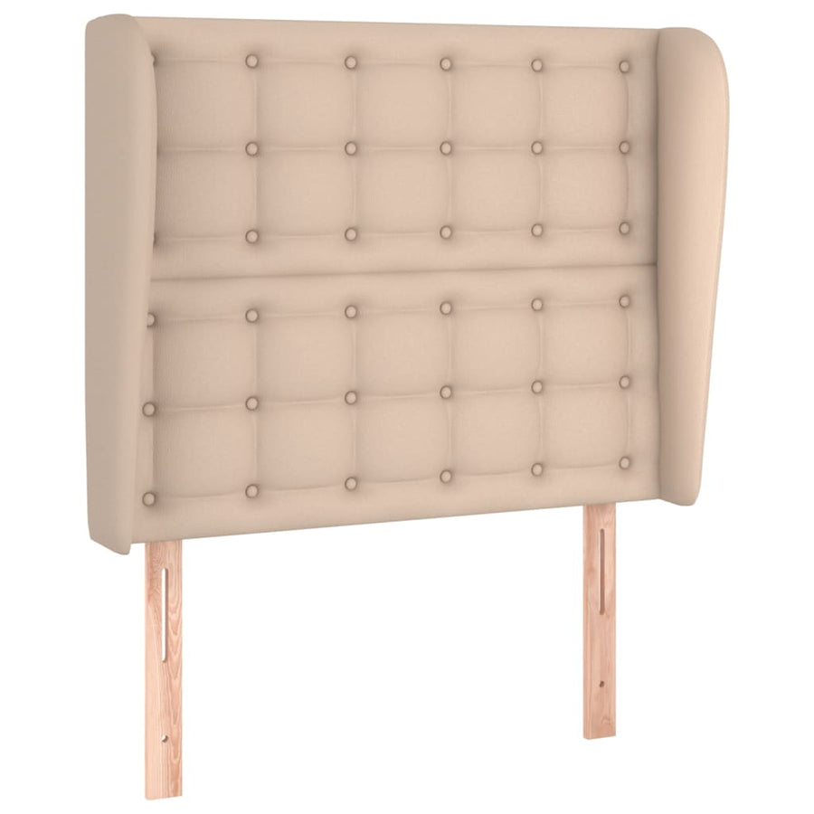 Hoofdbord met randen 83x23x118/128 cm kunstleer cappuccinokleur