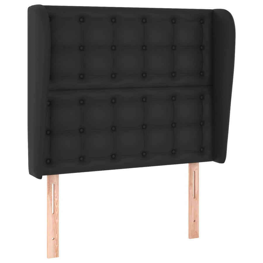Hoofdbord Met Randen Kunstleer 93 x 23 x 118/128 cm Zwart