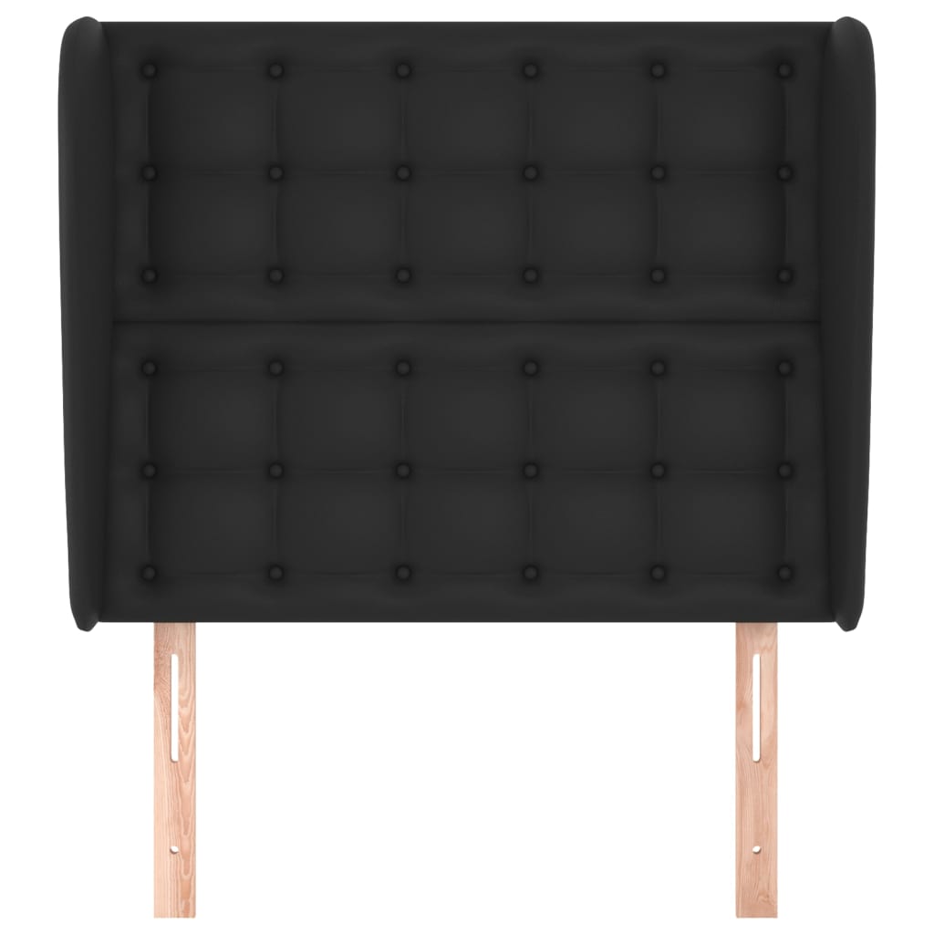 Hoofdbord Met Randen Kunstleer 93 x 23 x 118/128 cm Zwart