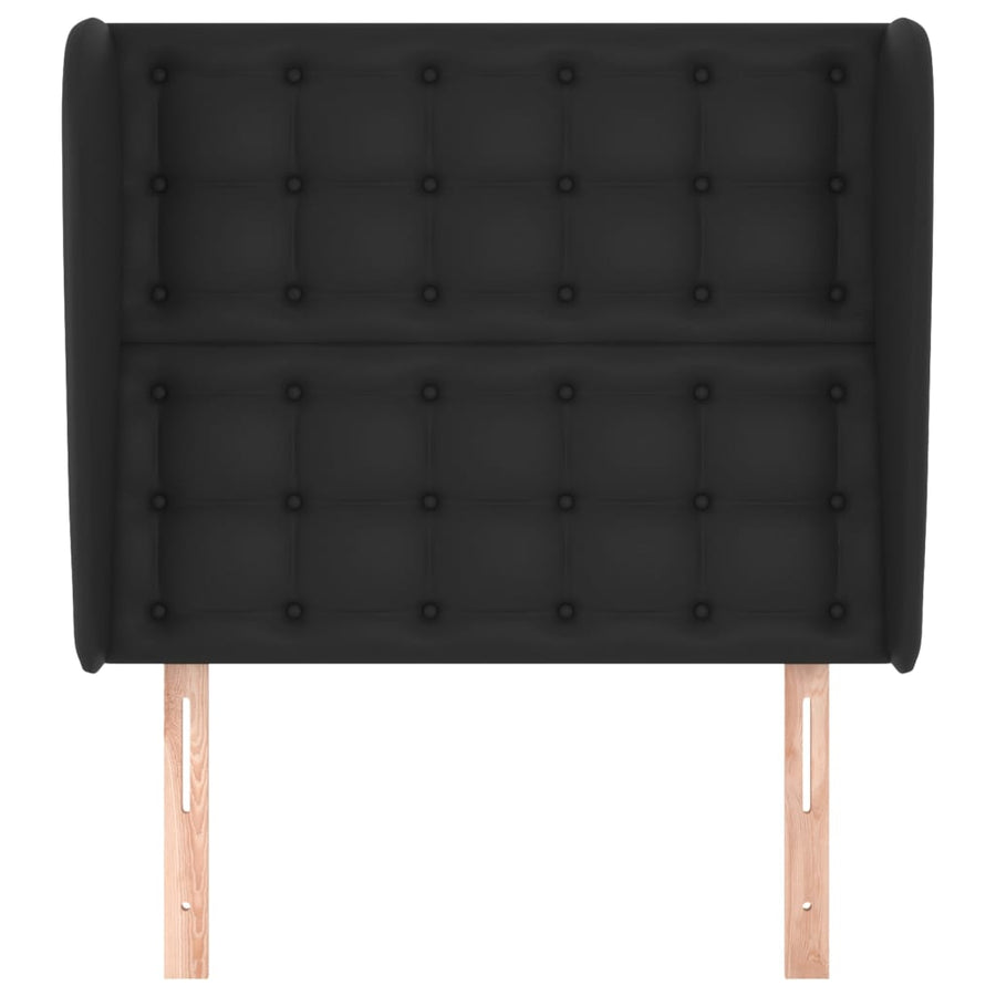 Hoofdbord Met Randen Kunstleer 93 x 23 x 118/128 cm Zwart