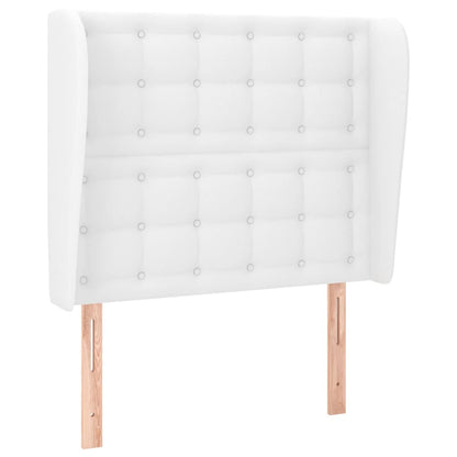 Hoofdbord Met Randen Kunstleer 93 x 23 x 118/128 cm Wit