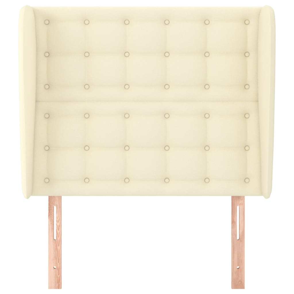 Hoofdbord Met Randen Kunstleer Kleurig 93 x 23 x 118/128 cm Crème