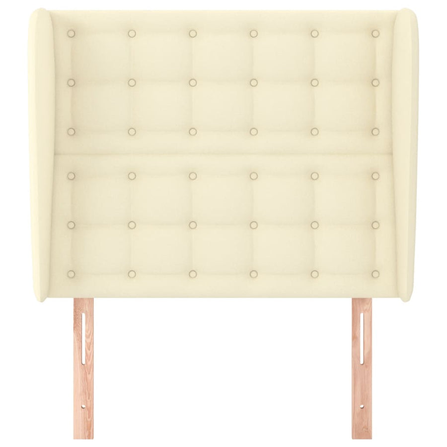 Hoofdbord Met Randen Kunstleer Kleurig 93 x 23 x 118/128 cm Crème