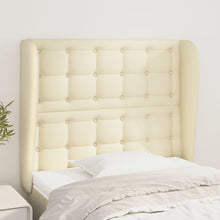 Hoofdbord Met Randen Kunstleer Kleurig 93 x 23 x 118/128 cm Crème