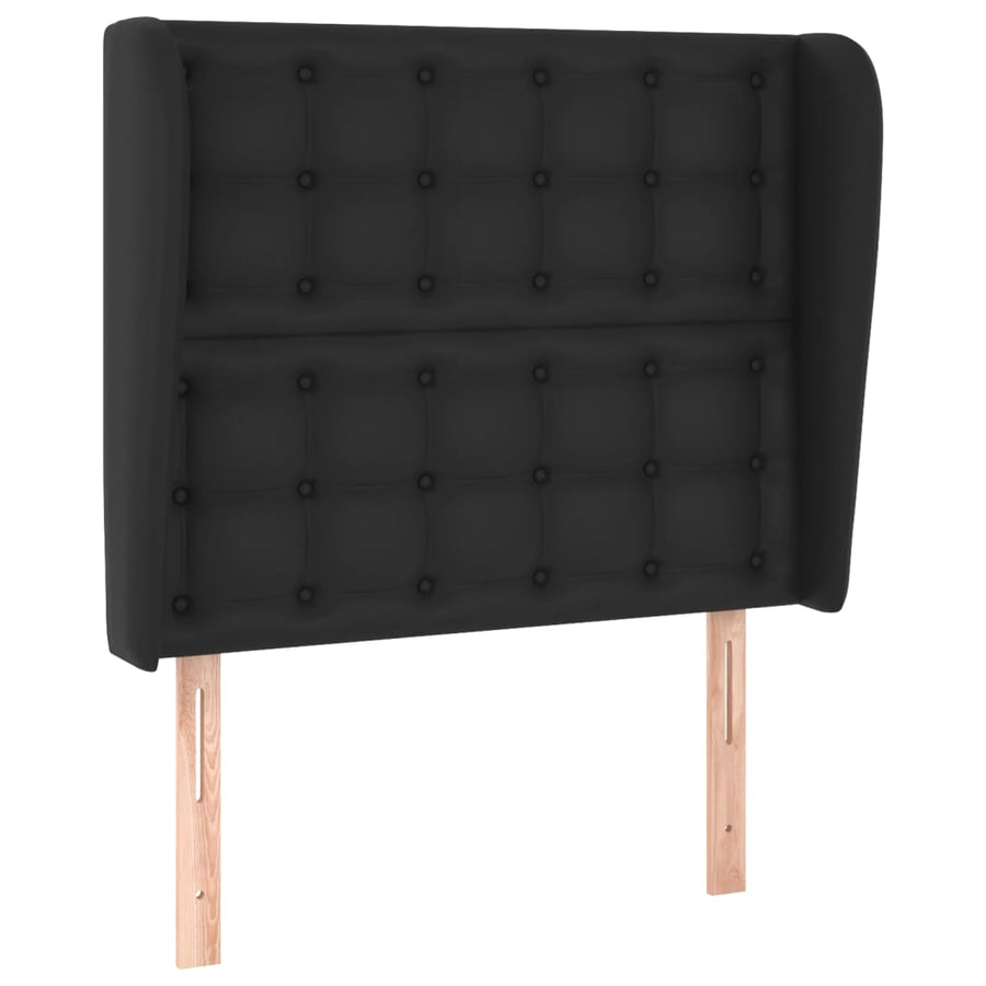Hoofdbord Met Randen Kunstleer 103 x 23 x 118/128 cm Zwart