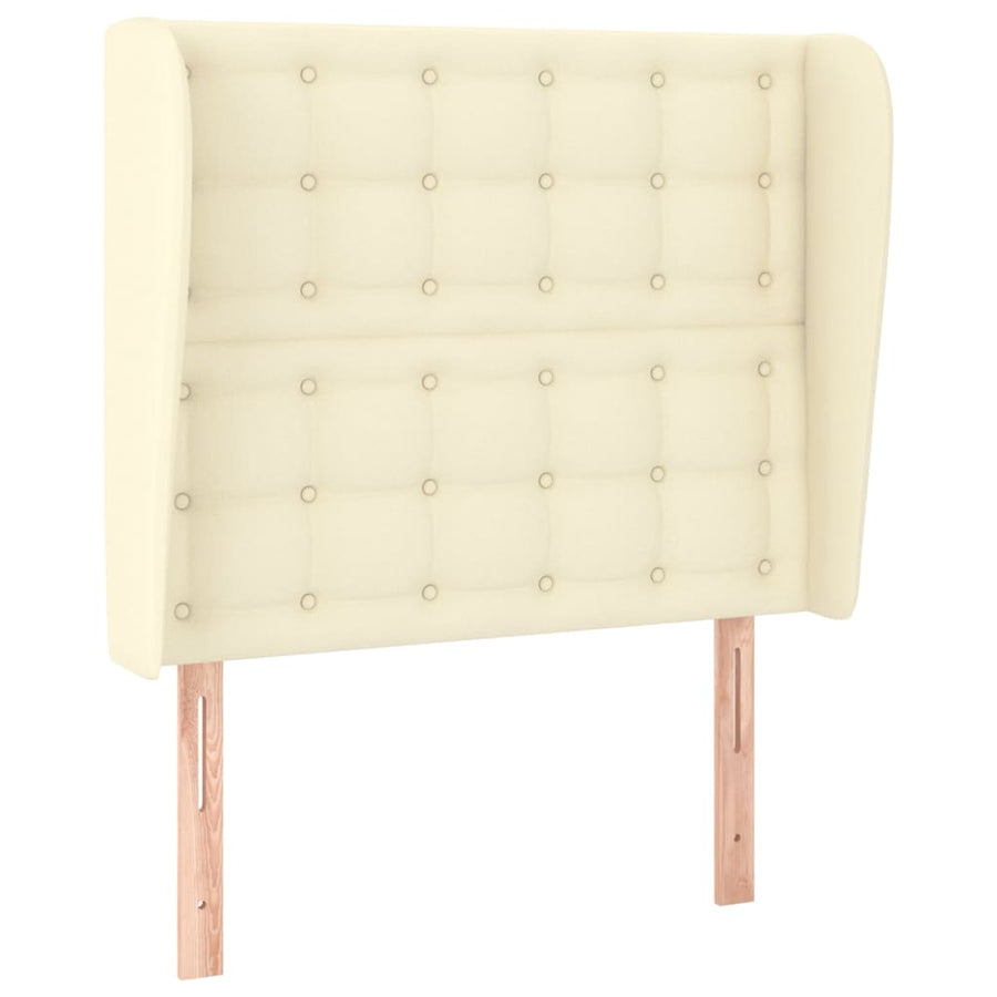 Hoofdbord Met Randen Kunstleer Kleurig 103 x 23 x 118/128 cm Crème