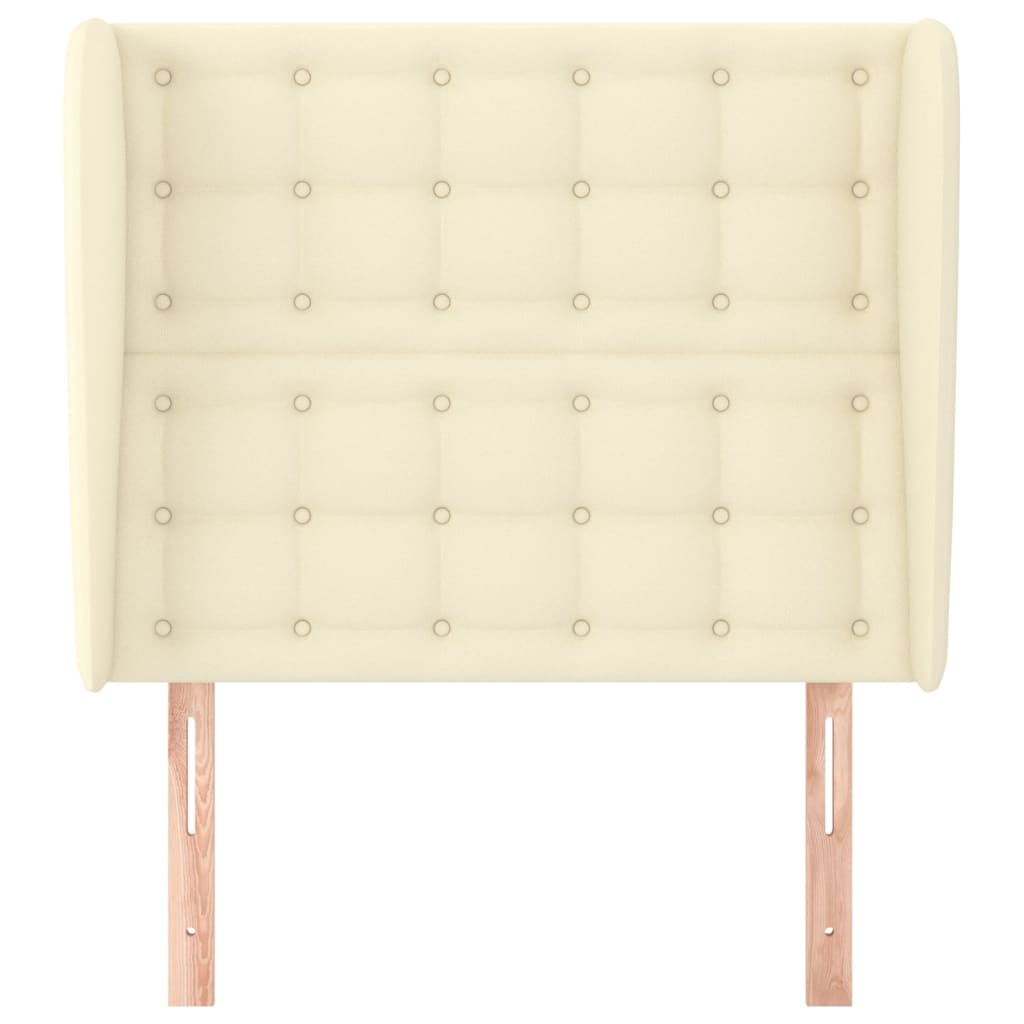 Hoofdbord Met Randen Kunstleer Kleurig 103 x 23 x 118/128 cm Crème