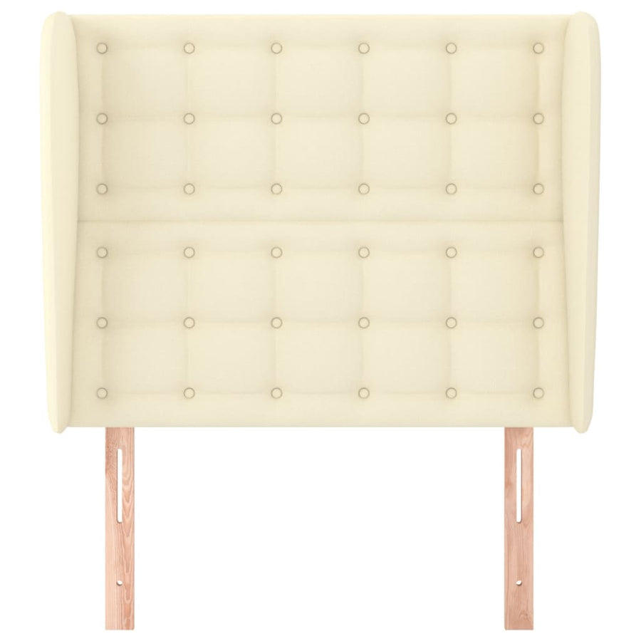 Hoofdbord Met Randen Kunstleer Kleurig 103 x 23 x 118/128 cm Crème