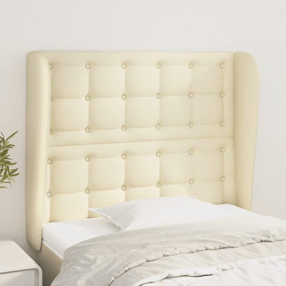 Hoofdbord Met Randen Kunstleer Kleurig 103 x 23 x 118/128 cm Crème