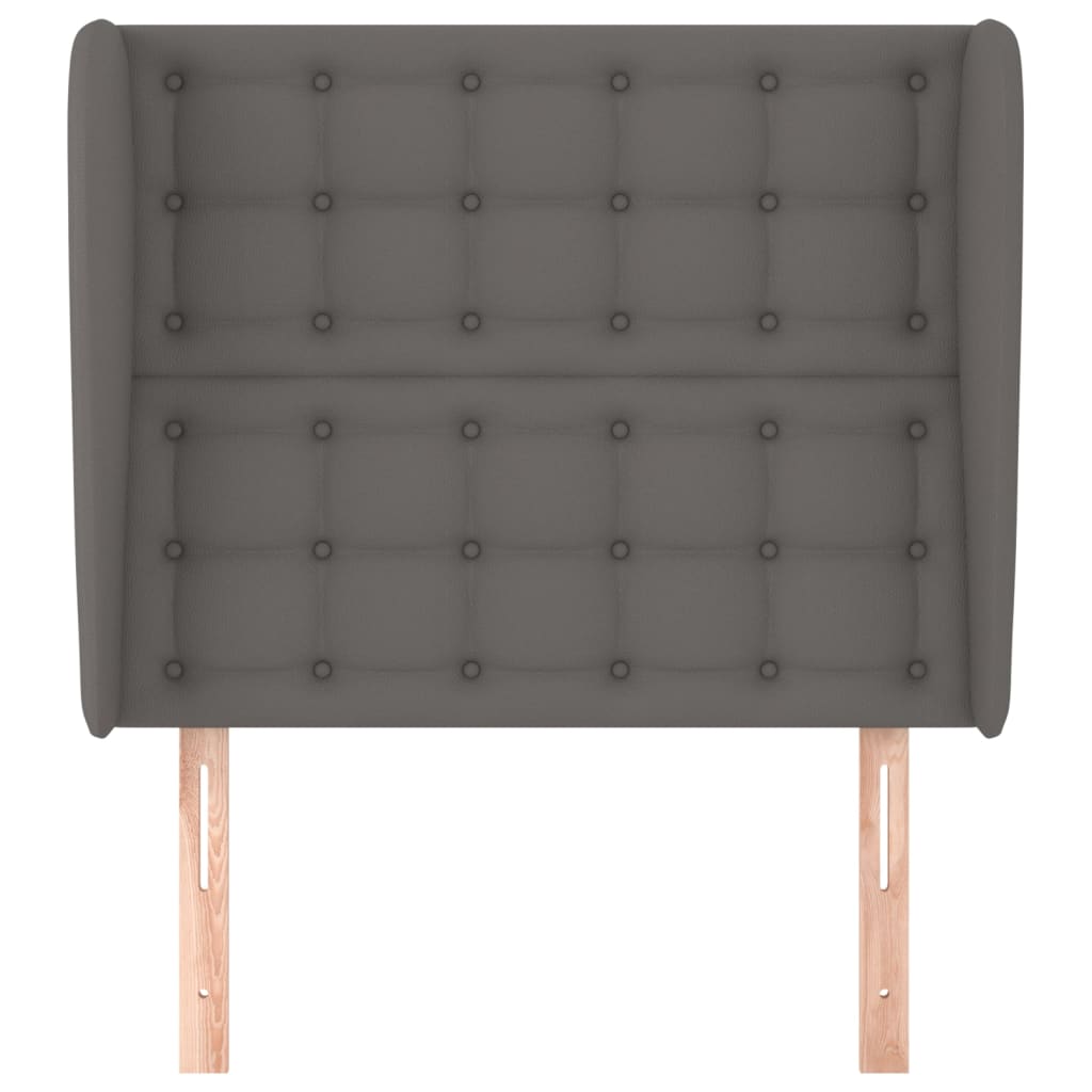 Hoofdbord Met Randen Kunstleer 103 x 23 x 118/128 cm Grijs