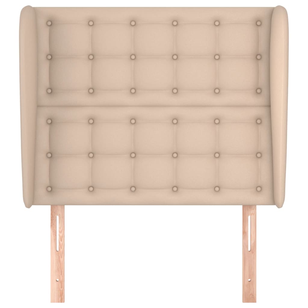 Hoofdbord met randen 103x23x118/128cm kunstleer cappuccinokleur