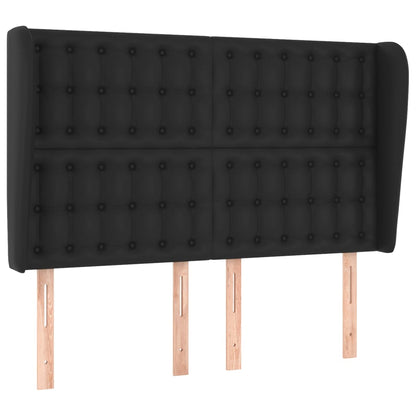 Hoofdbord Met Randen Kunstleer 147 x 23 x 118/128 cm Zwart