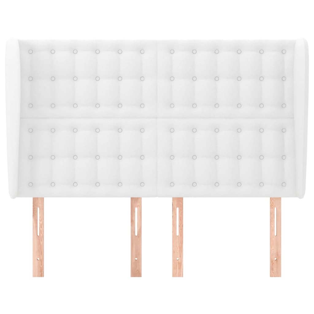 Hoofdbord Met Randen Kunstleer 147 x 23 x 118/128 cm Wit