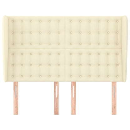 Hoofdbord Met Randen Kunstleer Kleurig 147 x 23 x 118/128 cm Crème