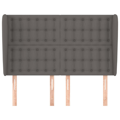 Hoofdbord Met Randen Kunstleer 147 x 23 x 118/128 cm Grijs